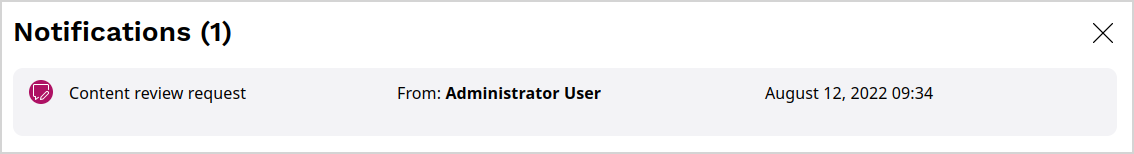 Notification about content to review